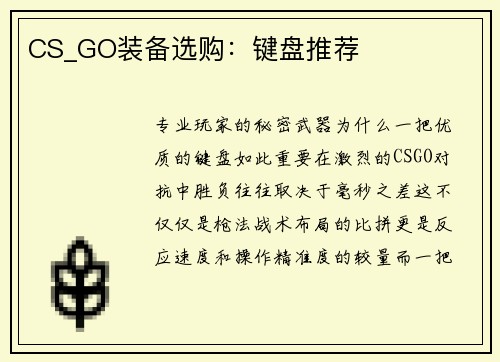 CS_GO装备选购：键盘推荐